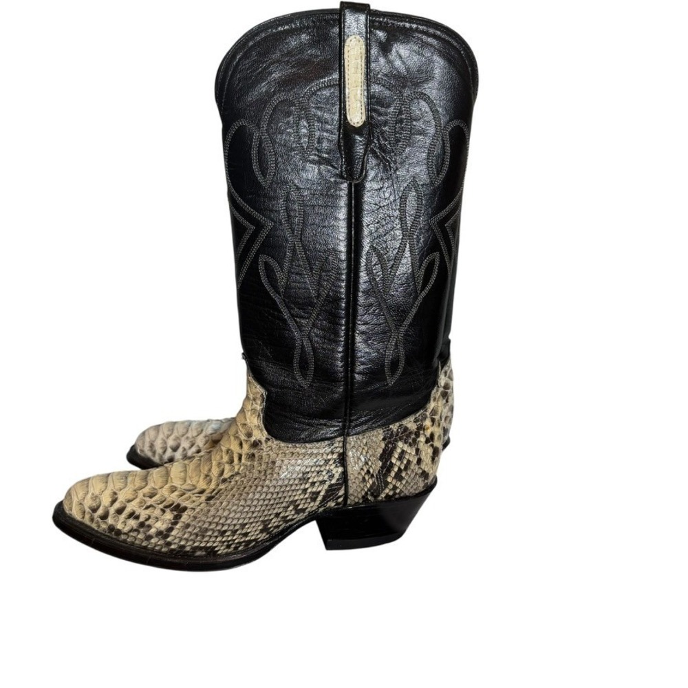 Corral Mens Black Leather Genuine Python Snakeski… - image 2